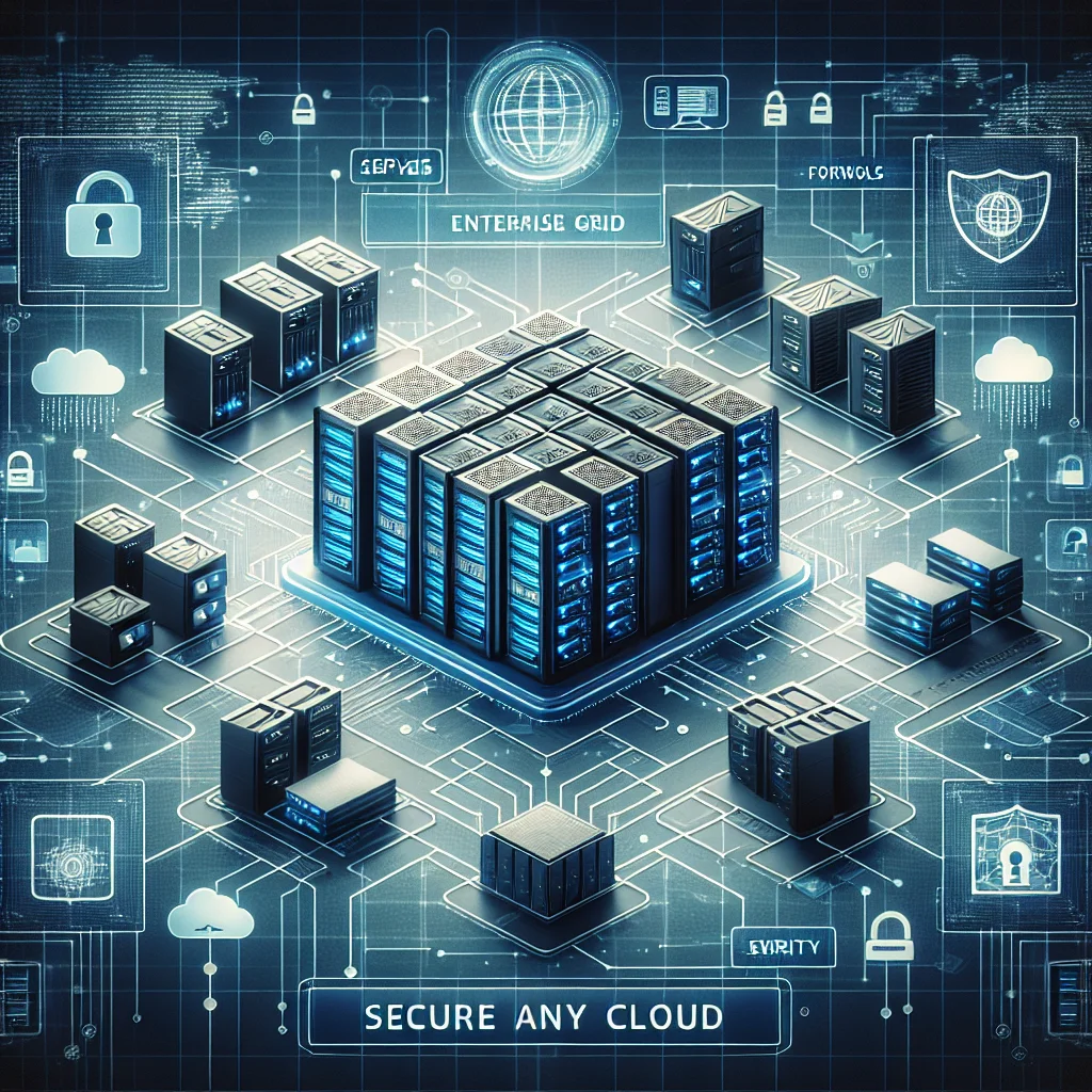 Enterprise cloud solutions network illustration