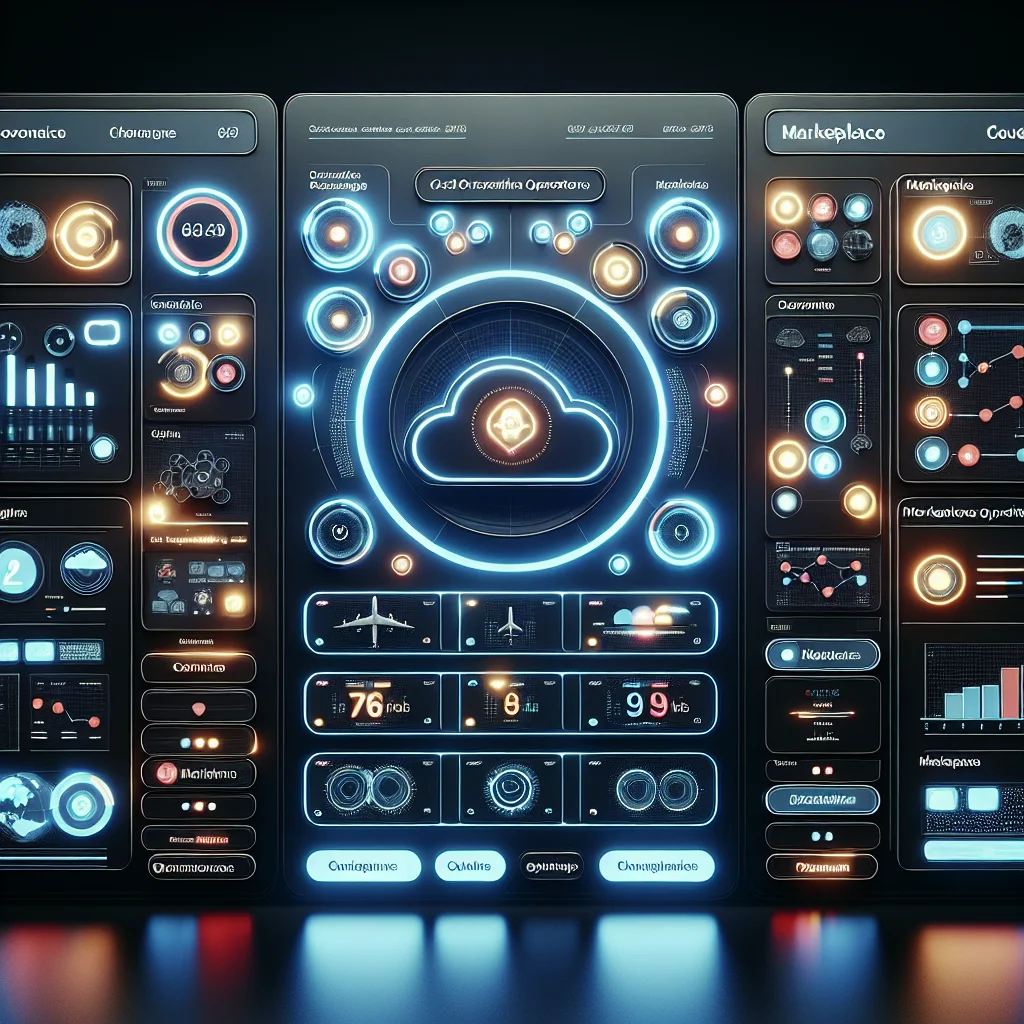 Abstract control plane dashboard illustration