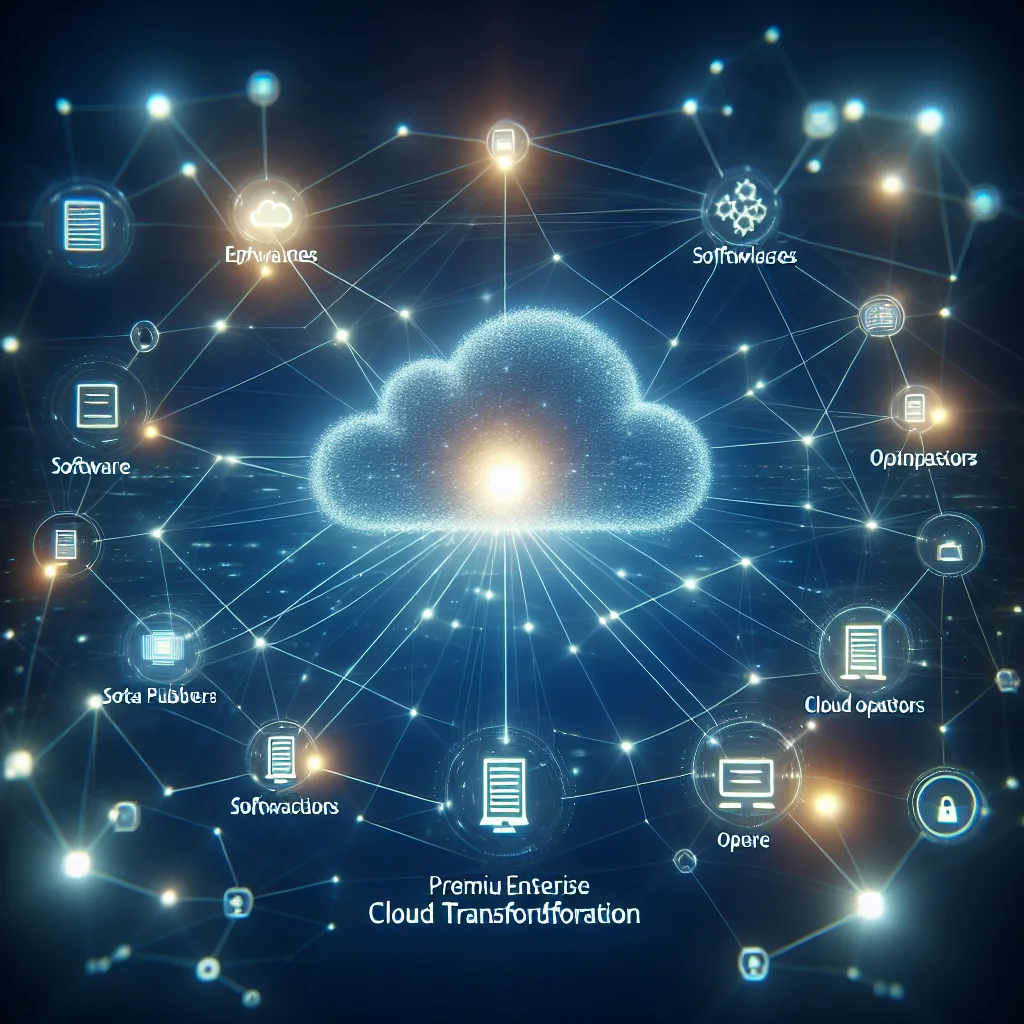 Enterprise cloud solutions network illustration